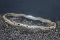 Image 1 of 'gemstone wobble' - Recycled silver bangle with gemstone