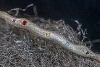 Image 2 of 'gemstone wobble' - Recycled silver bangle with gemstone