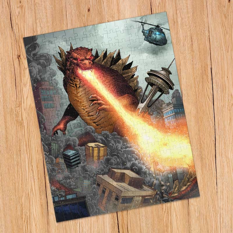 Red Kaiju Jigsaw Puzzle w/ Tin