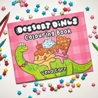 Image 1 of Dessert Dinos Colouring Book | Cute dinosaur art colouring pages booklet printed in Canada