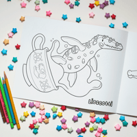 Image 6 of Dessert Dinos Colouring Book | Cute dinosaur art colouring pages booklet printed in Canada