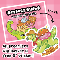 Image 2 of Dessert Dinos Colouring Book | Cute dinosaur art colouring pages booklet printed in Canada