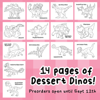 Image 3 of Dessert Dinos Colouring Book | Cute dinosaur art colouring pages booklet printed in Canada