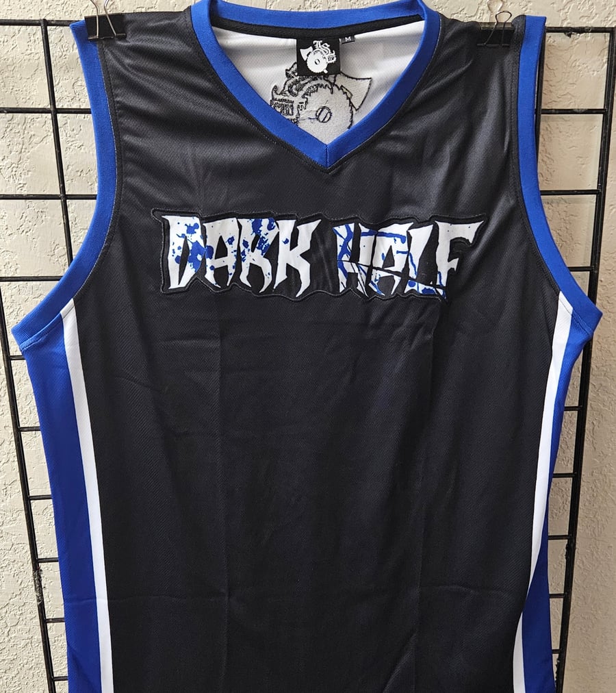 Image of DARK HALF  : 2025 GRAVEYARD BLUEZ LOGO BASKETBALL JERSEY 