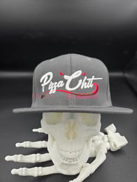 Image 2 of  GREY SOLID FABRIC EMBROIDERED SNAPBACK TRUCKER FLAT BILL HAT - SYNDER BRAND