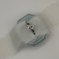 Image 3 of Aquamarine & Apatite Trio Teardrop Ring
