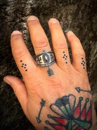 Image 3 of WL&A Handmade Native Old Style Heavy Ingot Repoussé Whirling Log Cigar Band Ring 