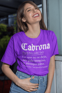 Image 4 of Empowerment Tee "Cabrona" Definition T-Shirt - Summer Wear, Hot Pink/Purple/Electric Blue/Classic Re