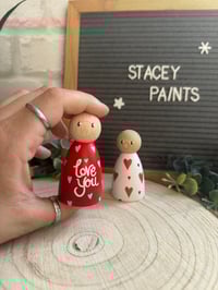 Image 3 of ‘Love You’ Peg dolls - Set of 2