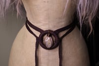 Image 1 of Brown hemp silk agate belt