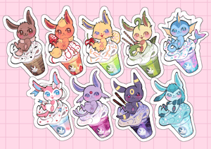 Image of Eeveelution Drink Stickers