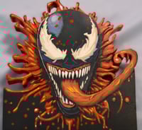 Image 3 of Venom Hand Crafted 3D Wooden Diorama Wall Décor