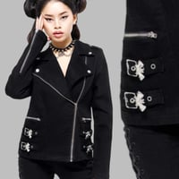 bat buckle moto jacket