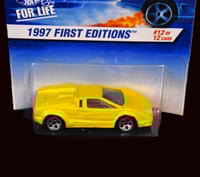 Image 3 of 1997 HW First Editions Yellow Lamborghini Countach - Collector # 510 – Diecast Car NIP”