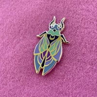 Image 2 of Stained Glass Cicada Hard Enamel Pins
