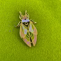 Image 3 of Stained Glass Cicada Hard Enamel Pins