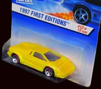 Image 5 of 1997 HW First Editions Yellow Lamborghini Countach - Collector # 510 – Diecast Car NIP”