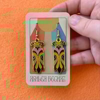 Image 1 of Nouveau Beetle Earrings WARM TONE