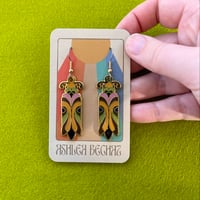 Image 2 of Nouveau Beetle Earrings WARM TONE