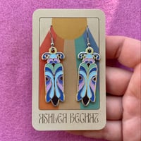 Image 1 of Nouveau Beetle Earrings COOL TONE