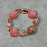 Dancing Ballerine Pink and Gold Beaded Bracelet 