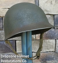 Image 7 of WWII 2nd Ranger Battalion, NCO. M-1 Fixed bale Type Helmet.