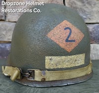Image 1 of WWII 2nd Ranger Battalion, NCO. M-1 Fixed bale Type Helmet.