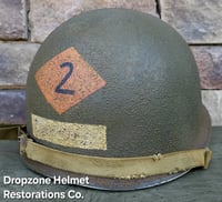 Image 3 of WWII 2nd Ranger Battalion, NCO. M-1 Fixed bale Type Helmet.