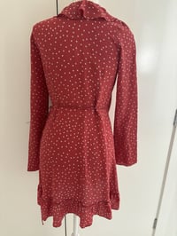 Image 3 of Realisation Par Alexandra Diane Wrap Dress. Silk Red Star Print