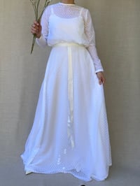 Image 5 of Vintage 60s 70s wedding dress with long sleeves