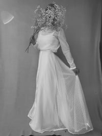 Image 2 of Vintage 60s 70s wedding dress with long sleeves