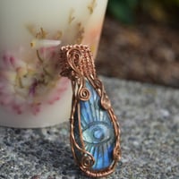 Image 2 of Copper labradorite eye pendant