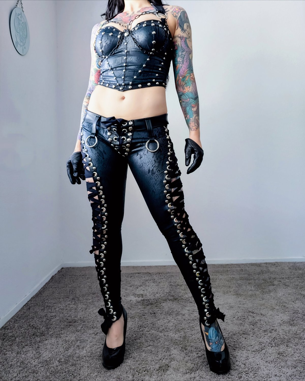 Black Cobra Lowrise Laceup Pants