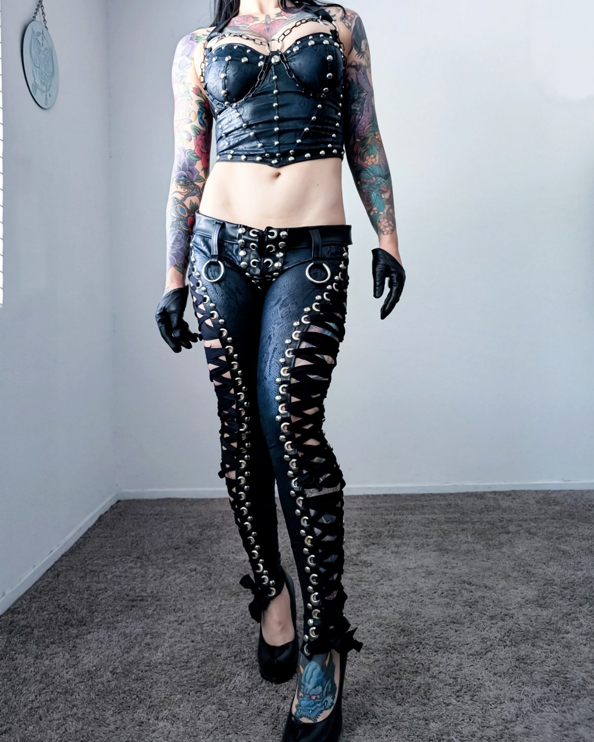 Black Cobra Lowrise Laceup Pants