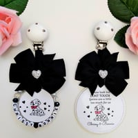 Image 2 of Personalised Dalmation Pram Charm, Personalised black and white pram charm