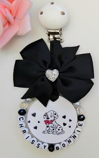 Image 1 of Personalised Dalmation Pram Charm, Personalised black and white pram charm