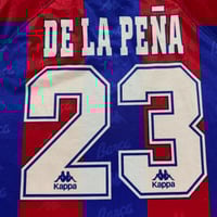 Image 3 of Barcelona Home Shirt 1995 - 1997 (M) De La Peña 23 - Player Issue