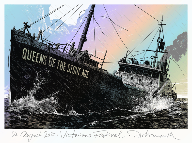 Image of »Queens Of The Stone Age - Portsmouth« Gig Poster - FOIL edition