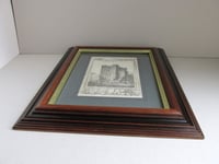 Image 11 of Antique 'Newcastle Castle' Small Engraving Art Print in Wooden Frame, frame marks