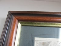Image 13 of Antique 'Newcastle Castle' Small Engraving Art Print in Wooden Frame, frame marks