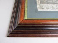 Image 20 of Antique 'Newcastle Castle' Small Engraving Art Print in Wooden Frame, frame marks