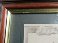Image 12 of Antique 'Newcastle Castle' Small Engraving Art Print in Wooden Frame, frame marks