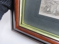 Image 14 of Antique 'Newcastle Castle' Small Engraving Art Print in Wooden Frame, frame marks