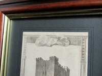 Image 5 of Antique 'Newcastle Castle' Small Engraving Art Print in Wooden Frame, frame marks