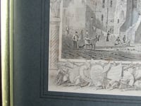 Image 8 of Antique 'Newcastle Castle' Small Engraving Art Print in Wooden Frame, frame marks