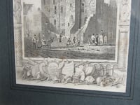 Image 7 of Antique 'Newcastle Castle' Small Engraving Art Print in Wooden Frame, frame marks