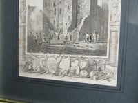 Image 9 of Antique 'Newcastle Castle' Small Engraving Art Print in Wooden Frame, frame marks