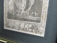 Image 10 of Antique 'Newcastle Castle' Small Engraving Art Print in Wooden Frame, frame marks