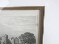 Image 6 of Antique Bodyham Castle Sussex Small Engraving Art Print in Wooden Frame, frame marks
