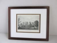 Image 2 of Antique Bodyham Castle Sussex Small Engraving Art Print in Wooden Frame, frame marks